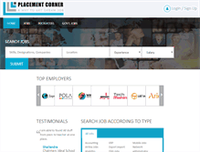 Tablet Screenshot of placementcorner.com